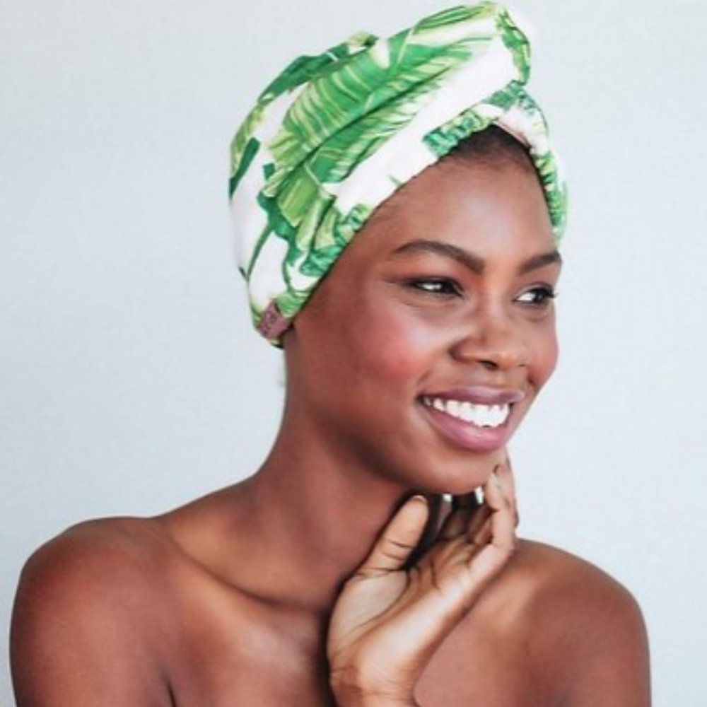 Microfiber Hair Towel - Palm Print